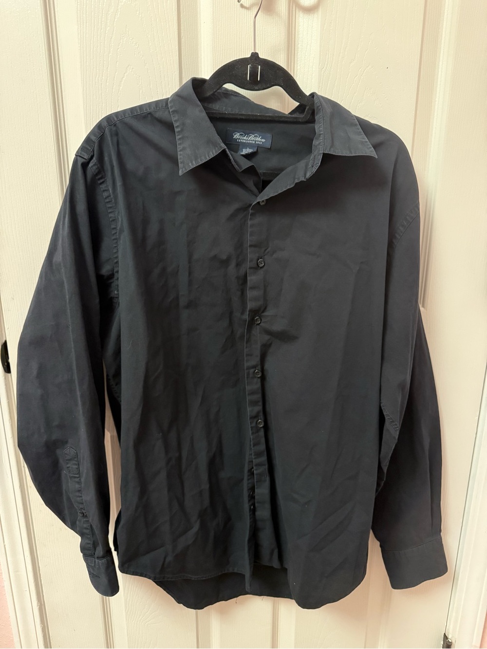 Brooks Brothers Men's Black Button-Up Long Sleeve Shirt
